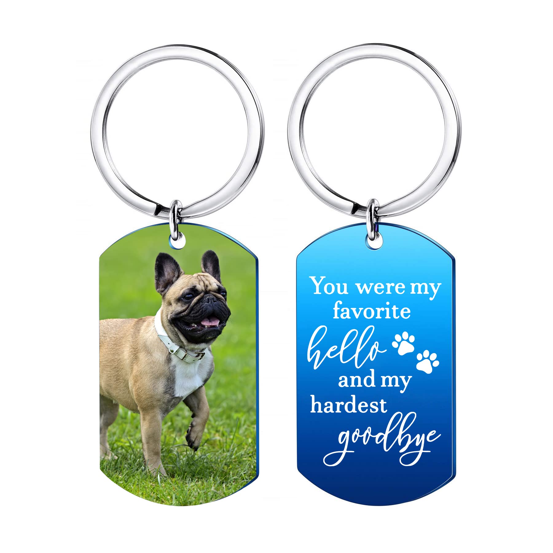 Custom Dog Photo Keychain - Personalized Pet Memorial Gift for Dog Lovers - Sympathy Gift for Loss of Beloved Dog - Perfect for Pet Owners, Dog Memorials & Keepsakes