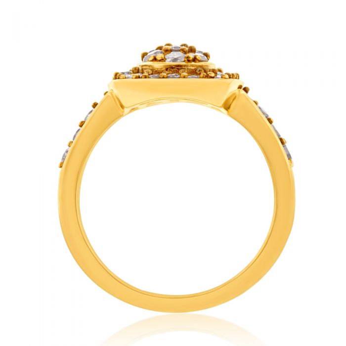 1 Carat Diamond Ring in 14K Gold Plated Sterling Silver - Elegant Engagement & Wedding Ring for Women, Perfect for Proposals, Anniversaries, and Special Occasions
