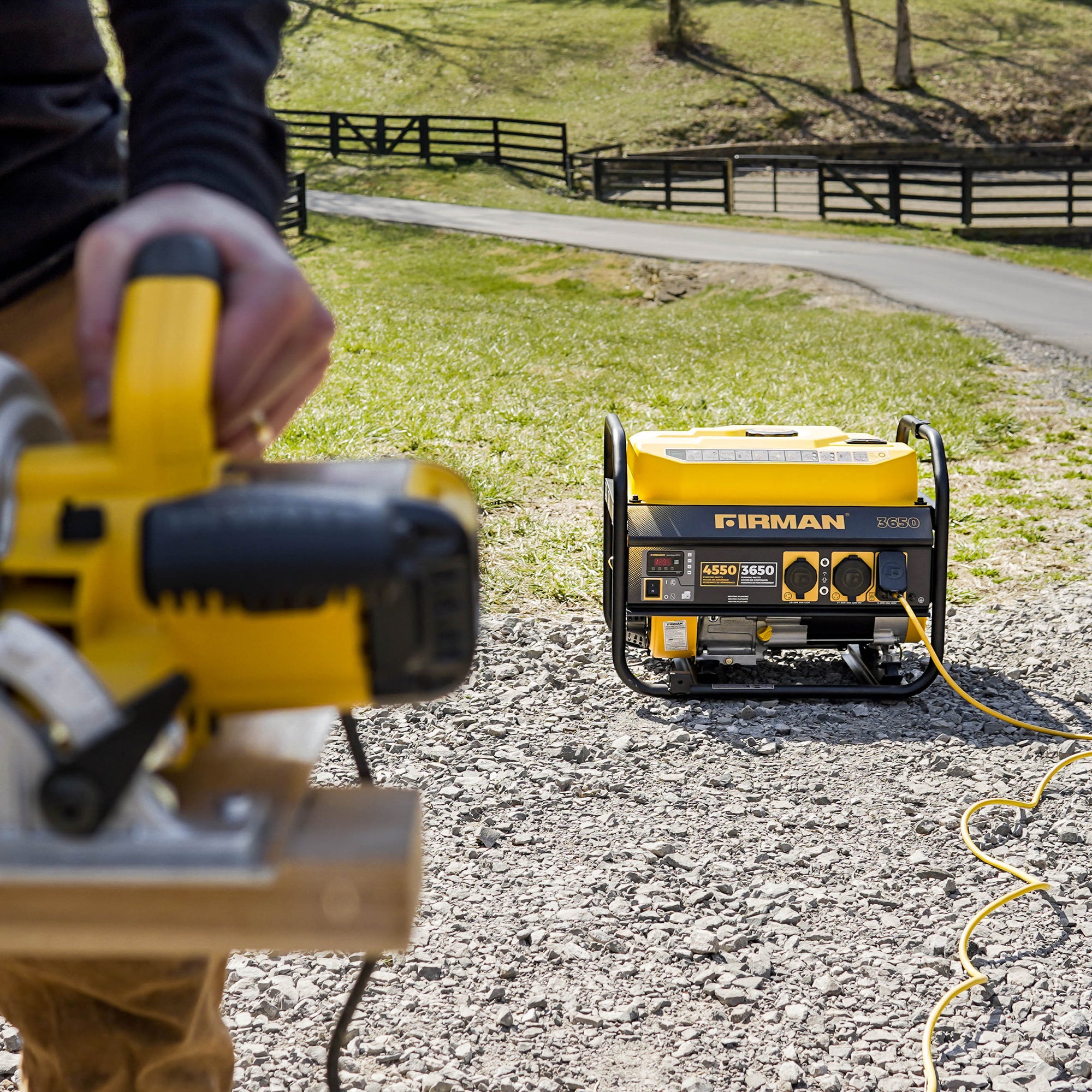 4550W Portable Gas Generator with Recoil Start - Reliable Power for Camping, Emergencies & Outdoor Activities