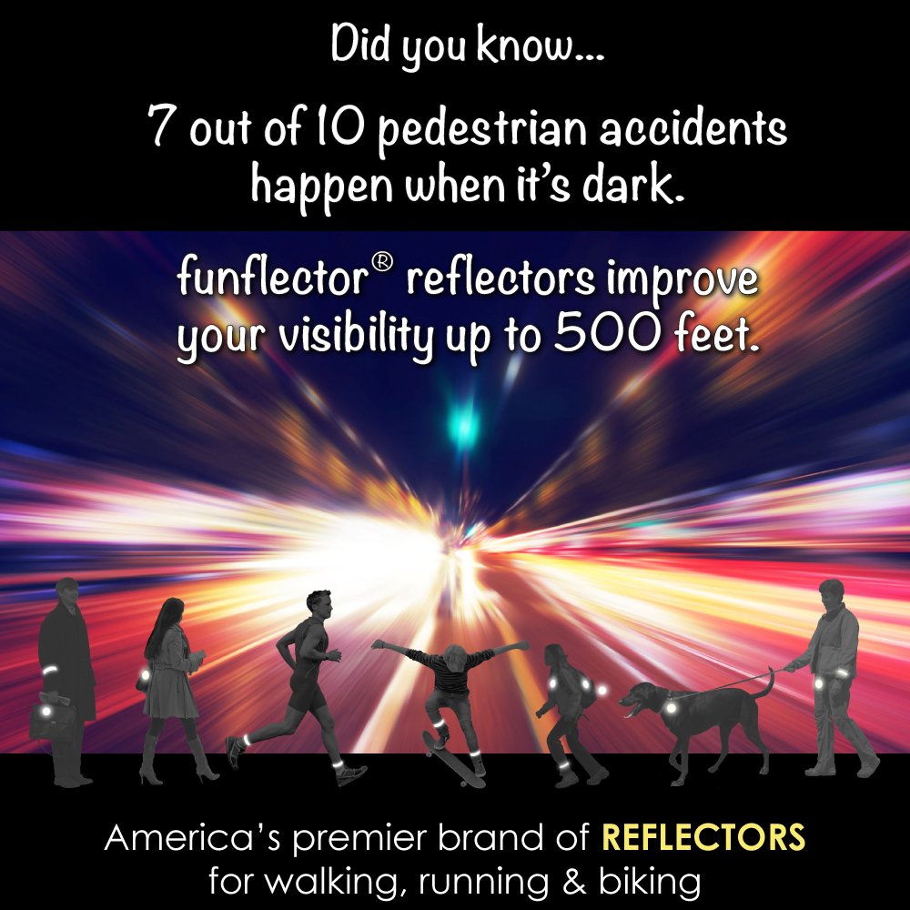 Funflector Safety Reflectors - High Visibility Reflective Gear for Outdoor Activities - Basic Shapes for Jackets, Bags, Backpacks, Strollers & Wheelchairs - Made in USA - Perfect for Night Running, Cycling, Walking & Safety Visibility
