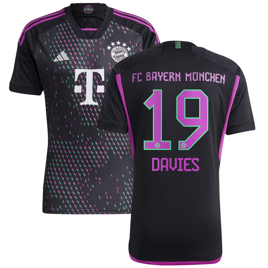 Official Alphonso Davies Bayern Munich 2023/24 Away Jersey - Authentic Soccer Jersey for Fans & Players - Perfect for Matchdays, Training & Football Enthusiasts