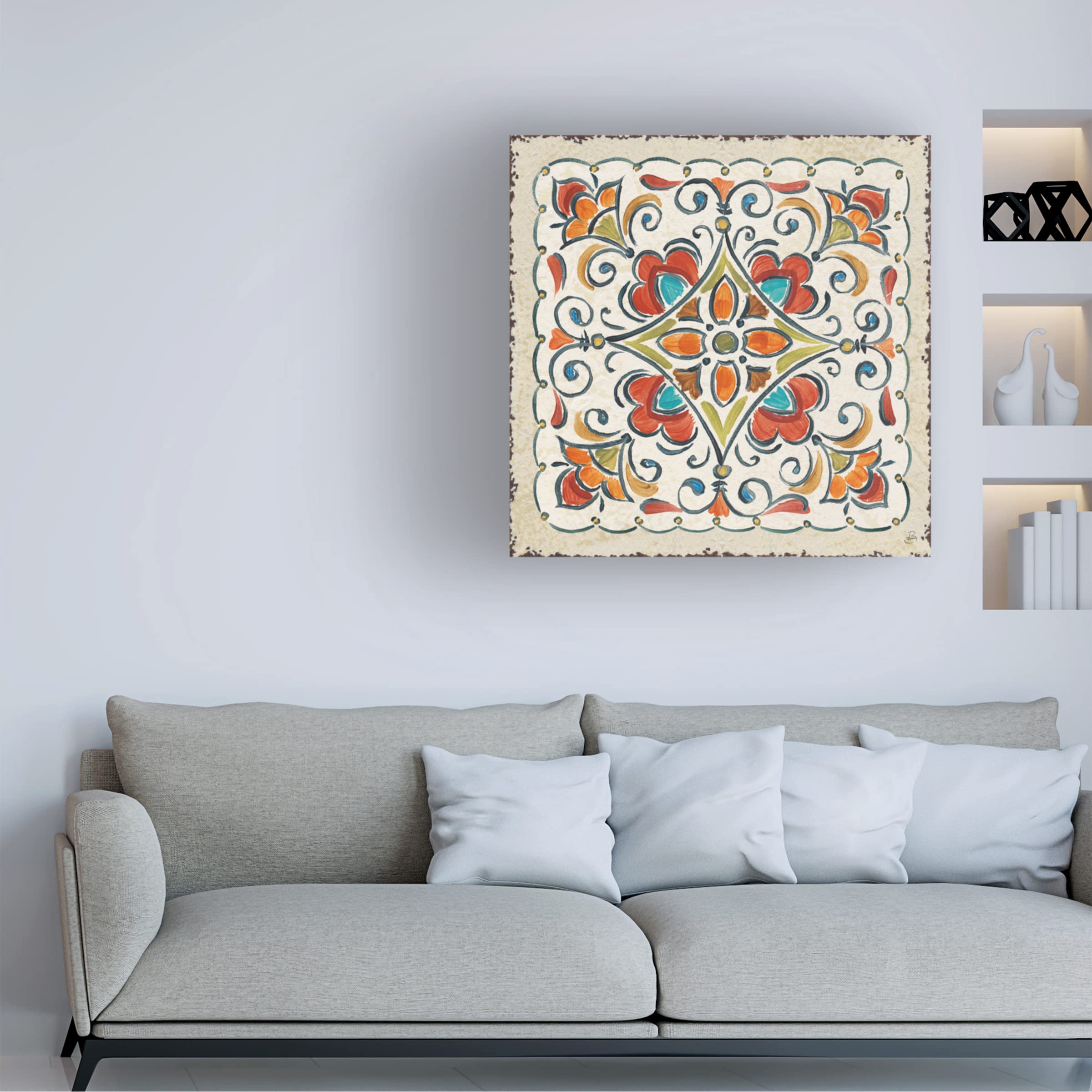 Summer Shells IV Nautical Canvas Wall Art by Kathrine Lovell - Coastal Beach Decor for Living Room, Bedroom & Office - Handmade Seascape Painting for Home & Office Decoration