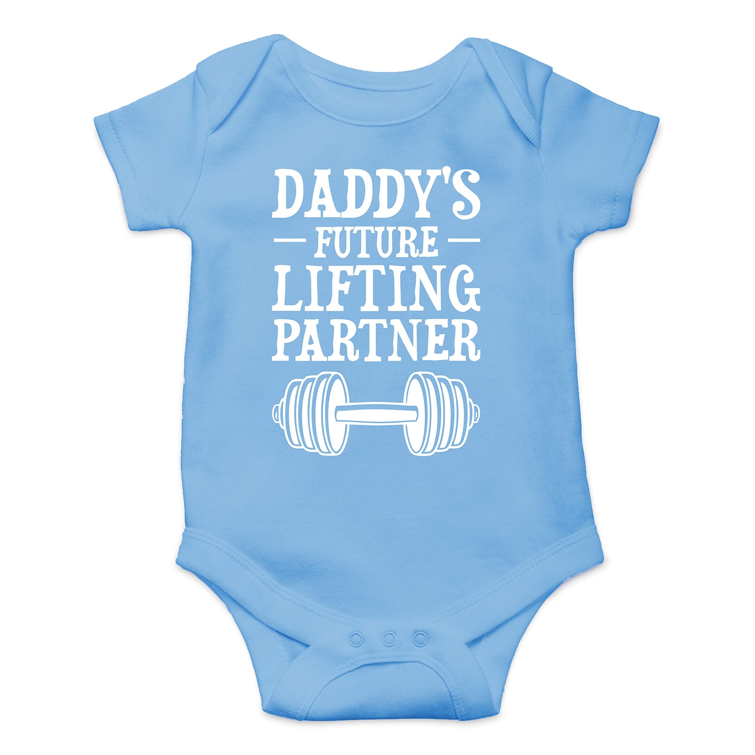 Funny Baby Bodysuit - 'Daddy's Future Lifting Partner' Onesie - Newborn Boy & Girl Essentials - Perfect for Gym Enthusiasts, Workout Themes & Cute Photo Shoots