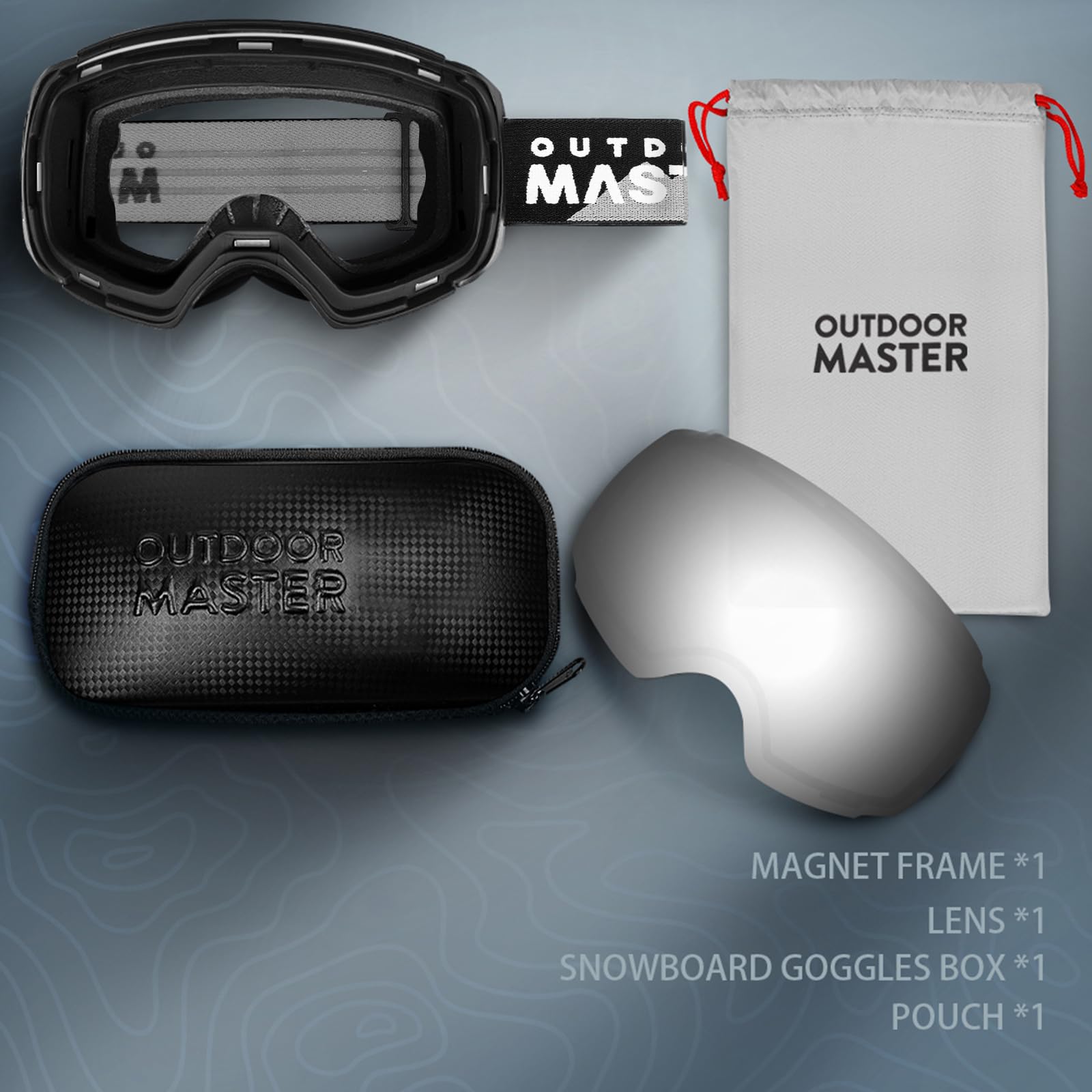 OutdoorMaster PRO Frameless Ski Goggles with Interchangeable Lens - 100% UV400 Protection for Men & Women - Perfect for Snowboarding, Skiing & Winter Sports