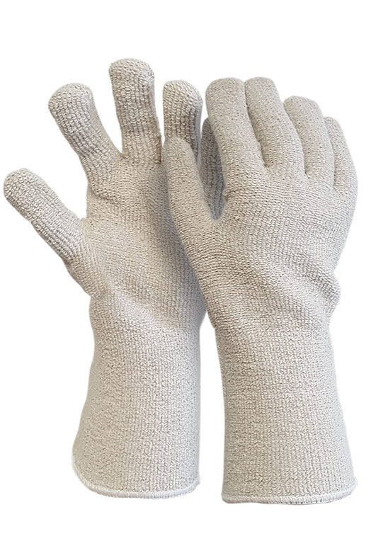 Heat Resistant Armour Loop Pile Terry Knit Gloves - 35cm, 6 Pairs - Perfect for Construction, Welding & Outdoor Work