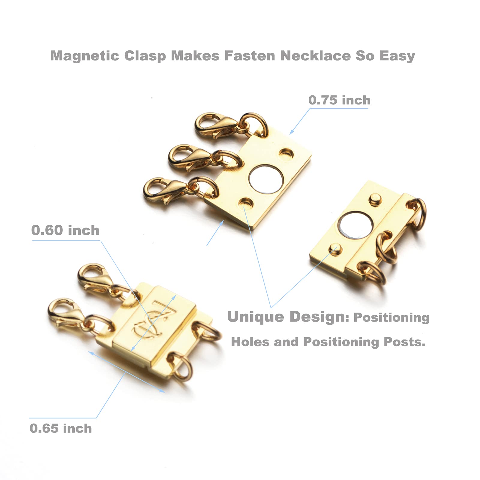Zpsolution Magnetic Layering Necklace Clasp - Multi Strand Jewelry Connector with Secure Lock & Storage Box for Layered Bracelets & Necklaces | Perfect for DIY Jewelry Making & Layered Fashion Accessories