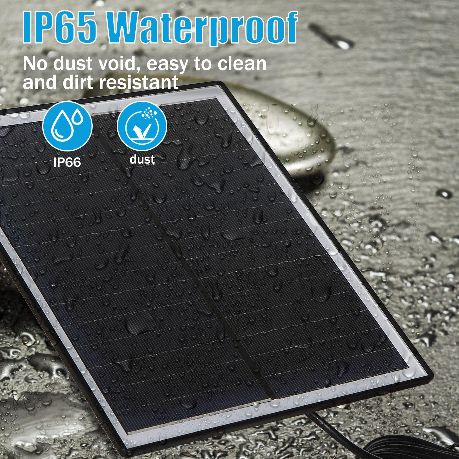 6W 5V Solar Panel Charger with Micro USB Cable - IP65 Waterproof DIY Battery for Outdoor CCTV Cameras | Perfect for Home Security, Camping & Emergency Power Backup