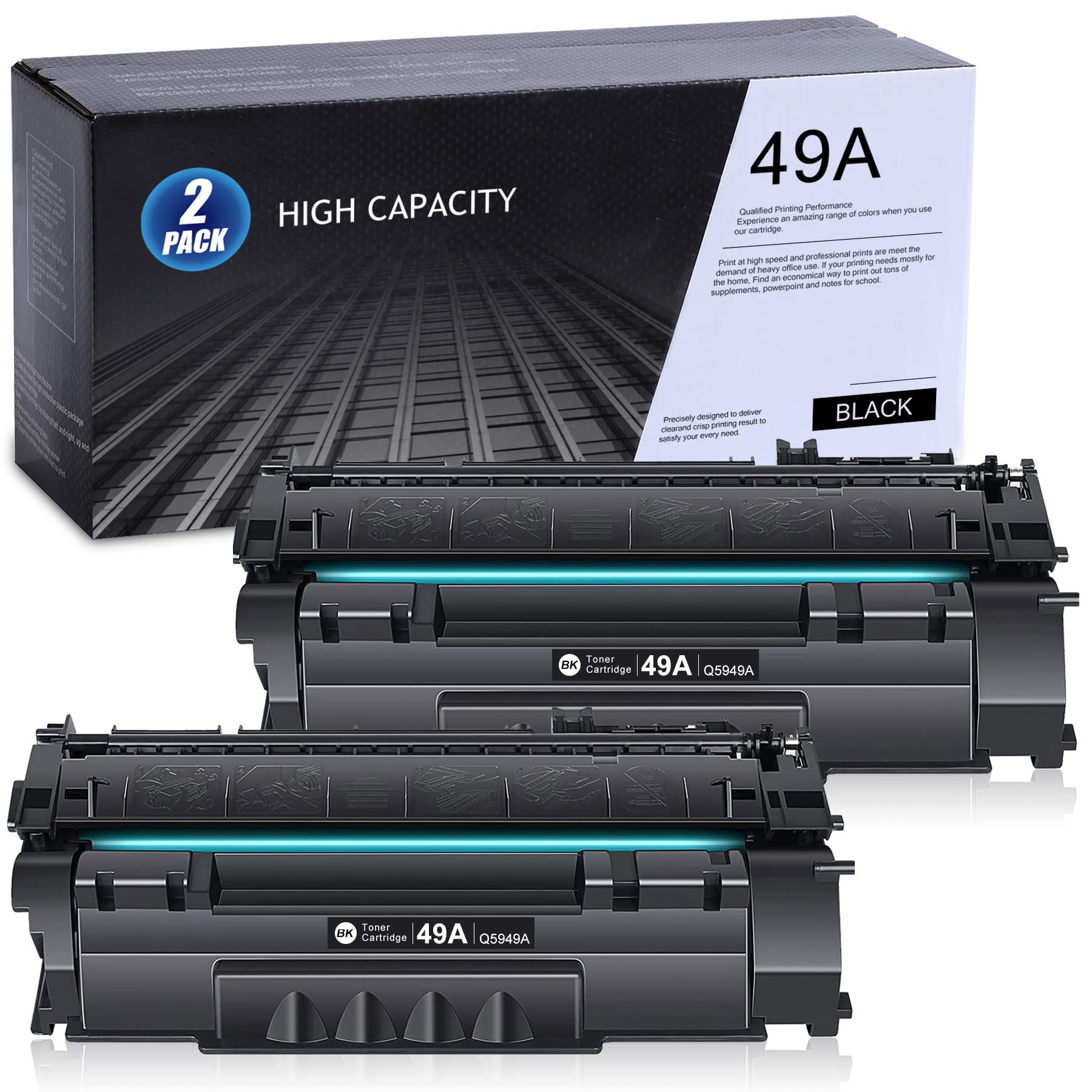 MANDBOY 2-Pack Black Toner Cartridges - Compatible with HP 1160, 1320, 1320N, 1320T, 1320TN, 1320NW, 3390, 3392 Printers | Replacement for Q5949A & 49A | High-Yield Printing for Office & Home Use