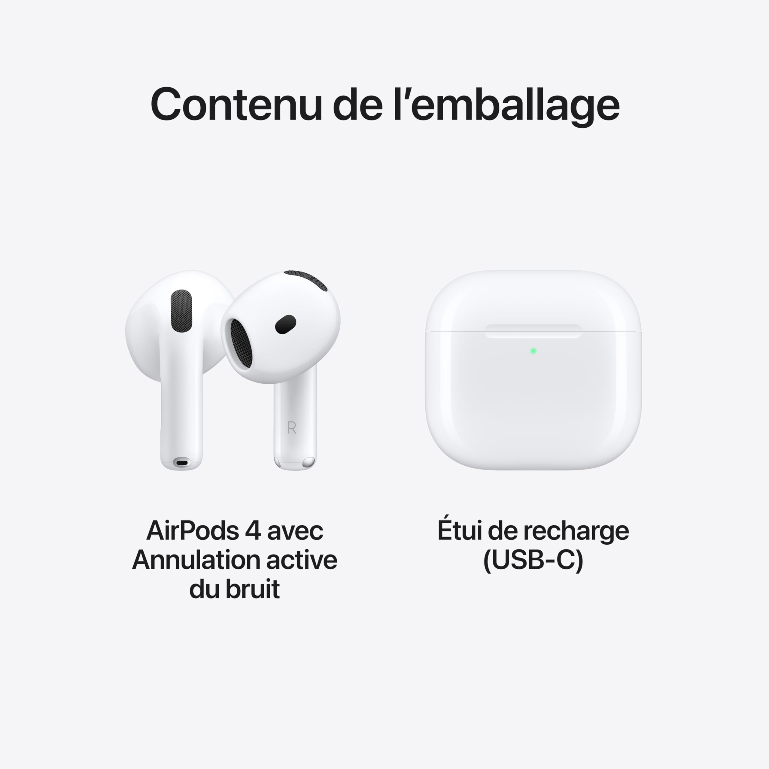 Apple AirPods 4 Wireless Earbuds with Active Noise Cancellation & Spatial Audio - Bluetooth 5.3 Headphones, USB-C Charging Case, H2 Chip, Adaptive EQ - Perfect for Workouts, Commuting & Travel