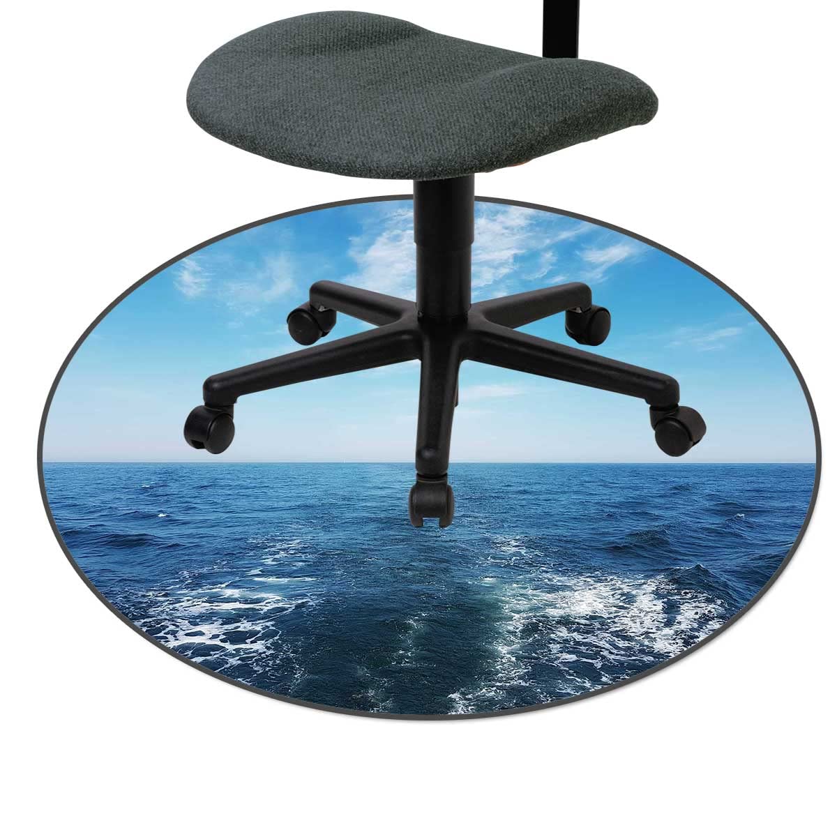 Seascape Clear PVC Chair Mat for Hardwood Floors - 37 Inch Non-Slip Desk Chair Mat Protector for Office, Home & Rolling Chairs | Perfect for Computer Desks, Gaming Setups & Workspaces