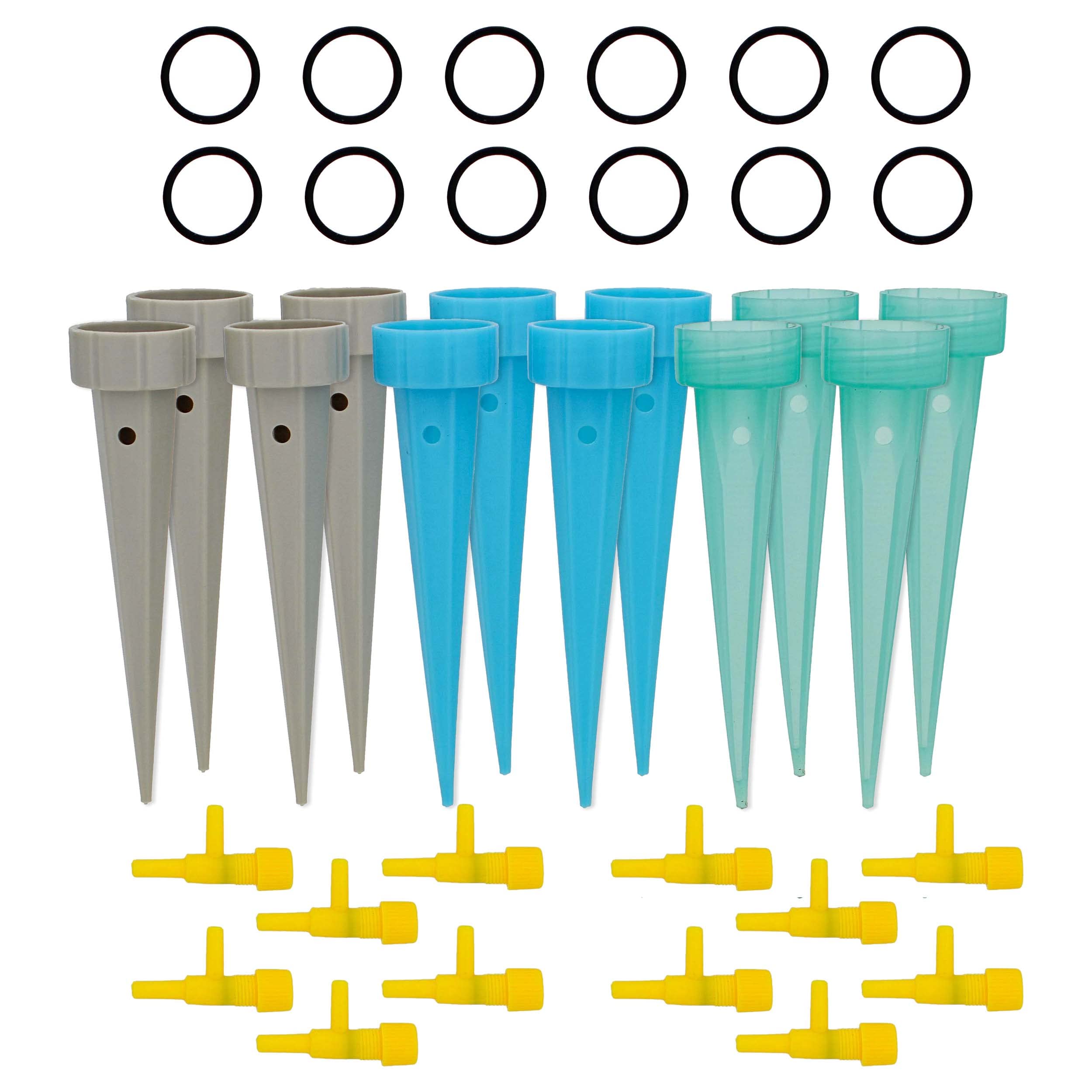 7Penn Automatic Plant Waterer Stakes - 12 Pack Adjustable Self Watering Sticks with Dropper for Evian Water Bottles | Perfect for Indoor Plants, Vacation Care & Garden Irrigation