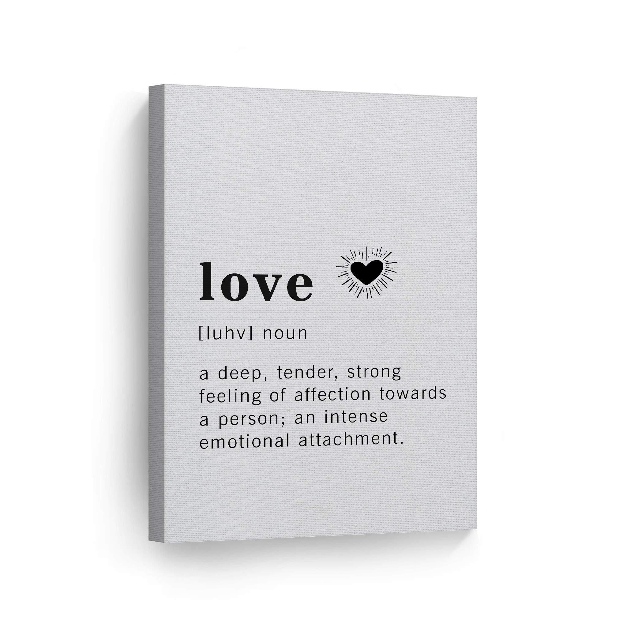 Funny Noun Dictionary Definition of Love Canvas Print - Inspirational Quote Wall Art for Office, Living Room, Bedroom & Bathroom Decor - Ready to Hang Home Décor (40x30 Inches, Made in USA) - Perfect for Gifts, Housewarming & Adding Humor to Your Space