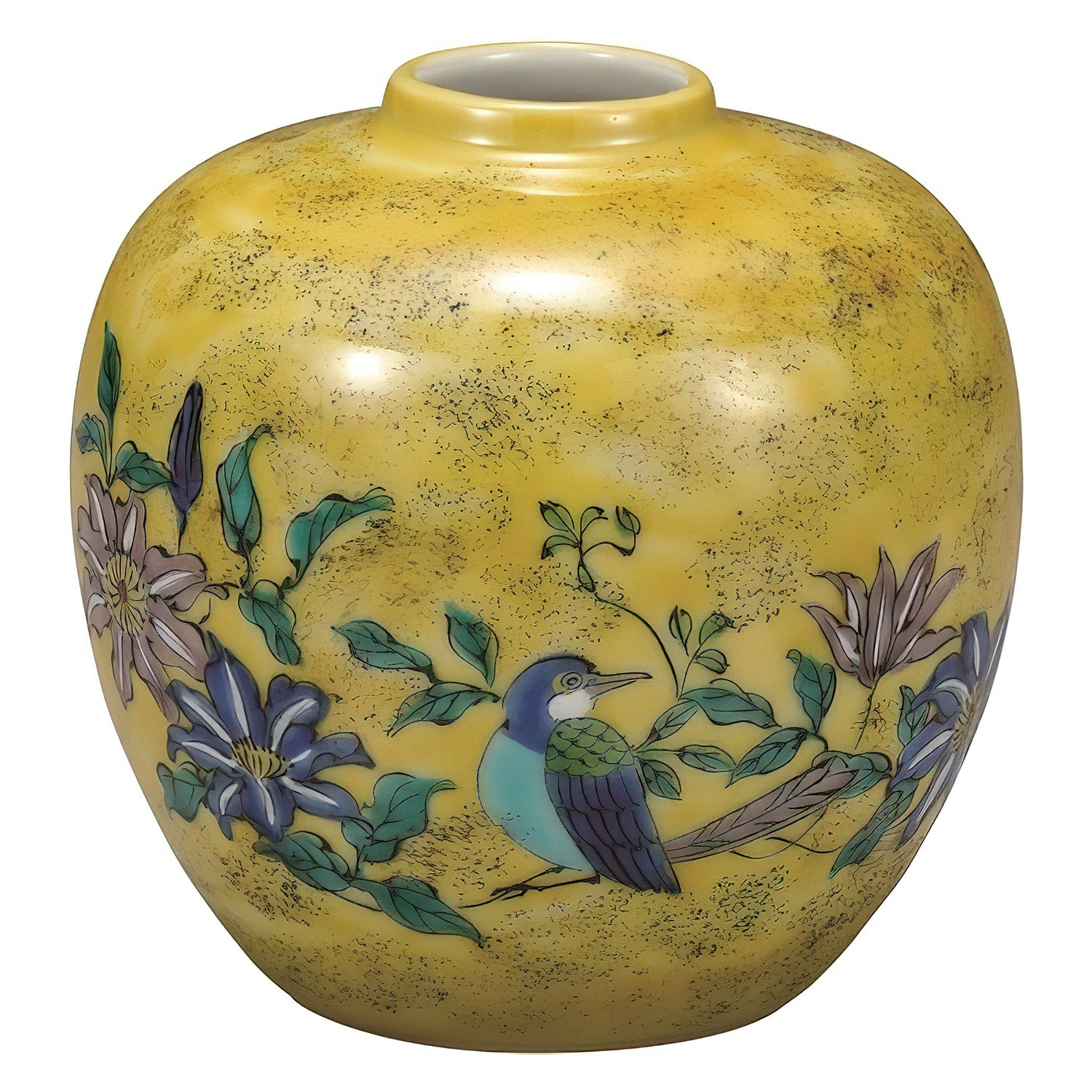Exquisite Kutani Ware Porcelain Vase - Handcrafted Japanese Flower & Bird Design - Perfect for Home Decor, Wedding Centerpieces & Luxury Gifts