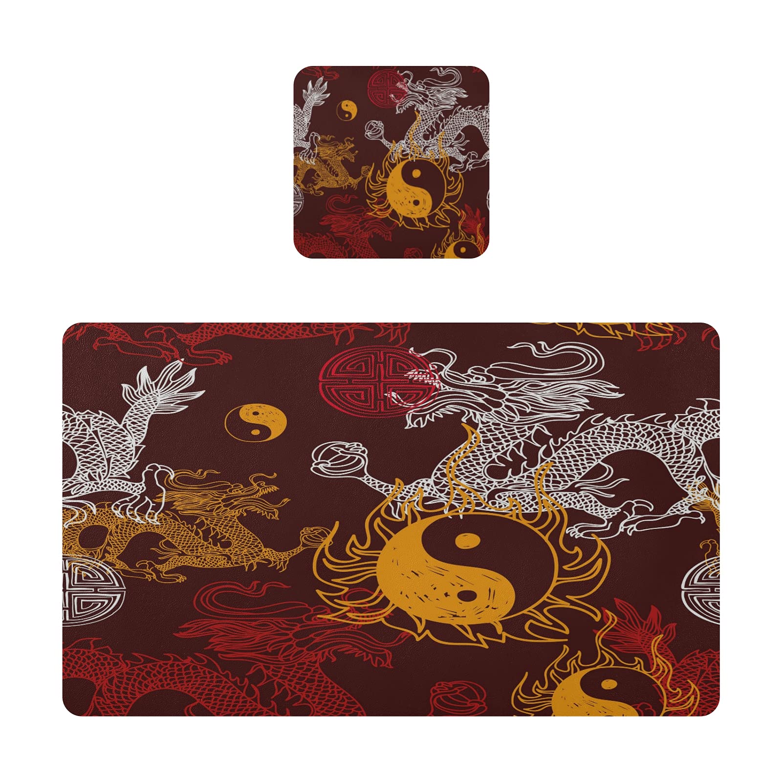 ALAZA Dragon Yin Yang Chinese Placemats Set of 4 - 12