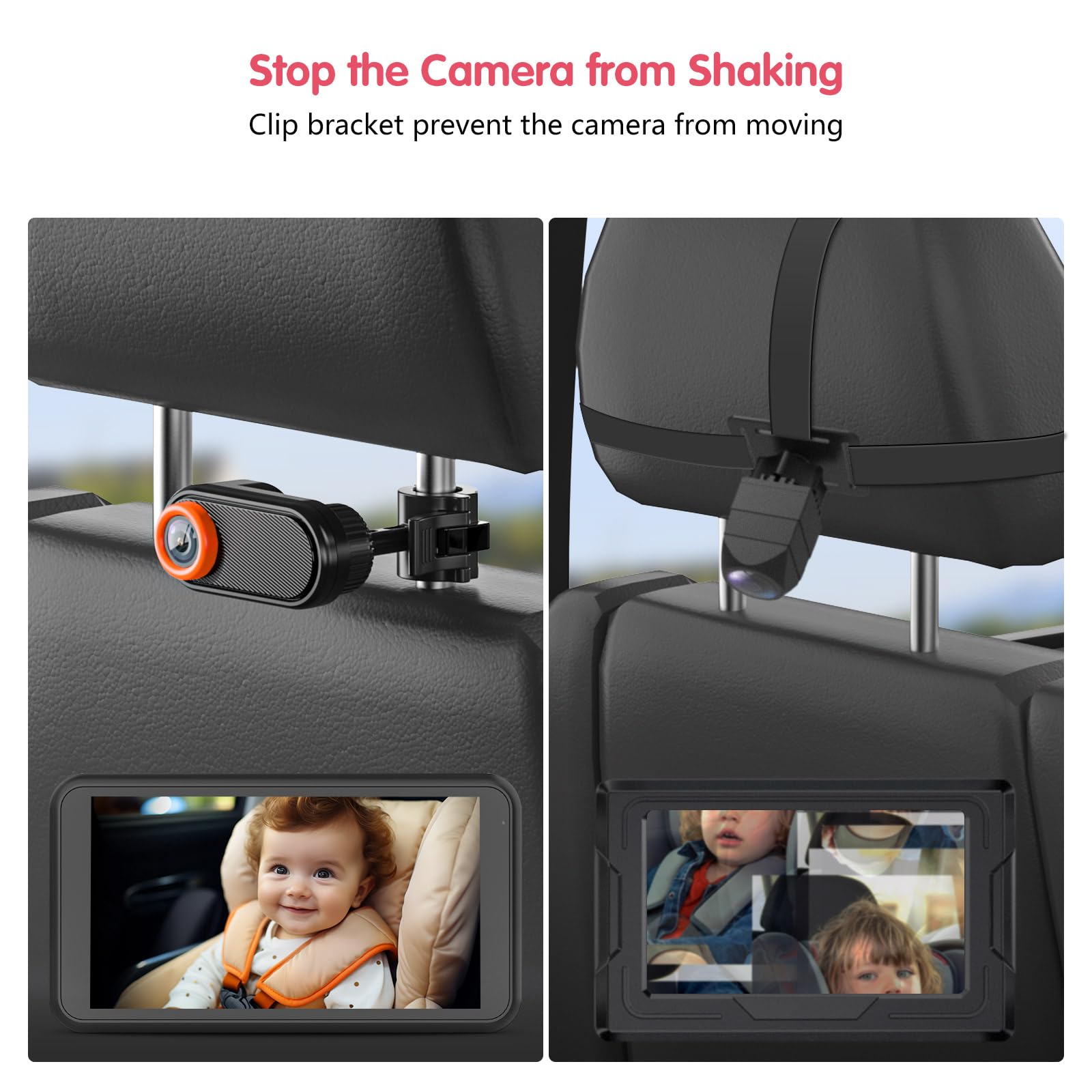 BM3 Car Baby Camera with Universal Air Vent Clip - Super Stable HD Rear Seat Monitor for Safe Driving | Ideal for Parents, Road Trips & Family Travel