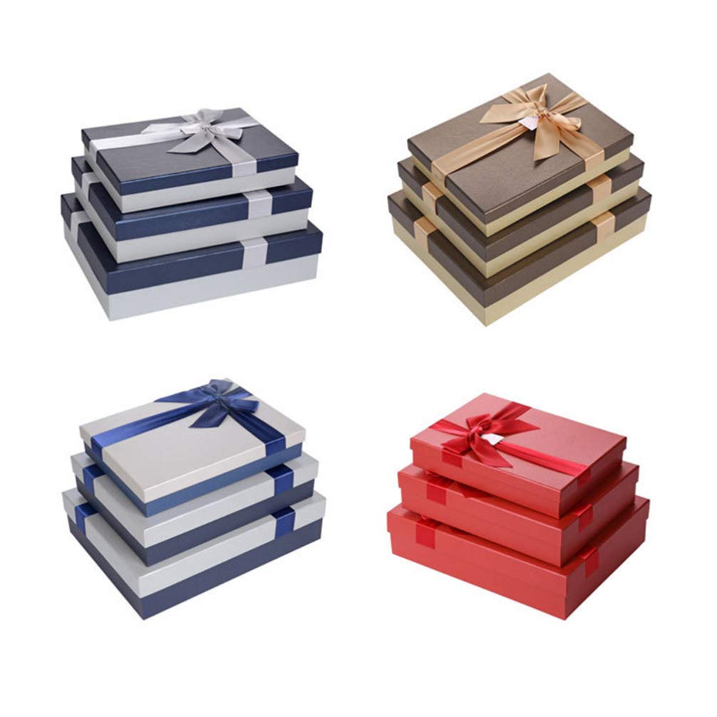 Jojofuny Heavy Duty Paper Gift Box with Lid - Large Cardboard Storage Box for Clothes, Jewelry & Gifts | Perfect for Wedding Favors, Birthday Presents & Retail Packaging