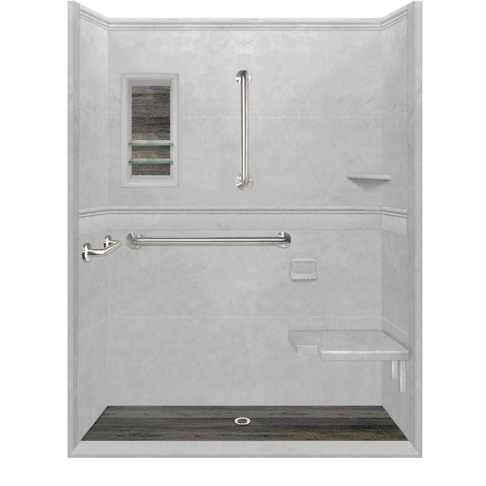 Custom Shower Kits - Alcove Pan, Walls, Thresholds & Optional Glass Enclosure | DIY Bathroom Remodeling Solution for Homeowners & Contractors | Perfect for Small Bathrooms & Space-Saving Designs