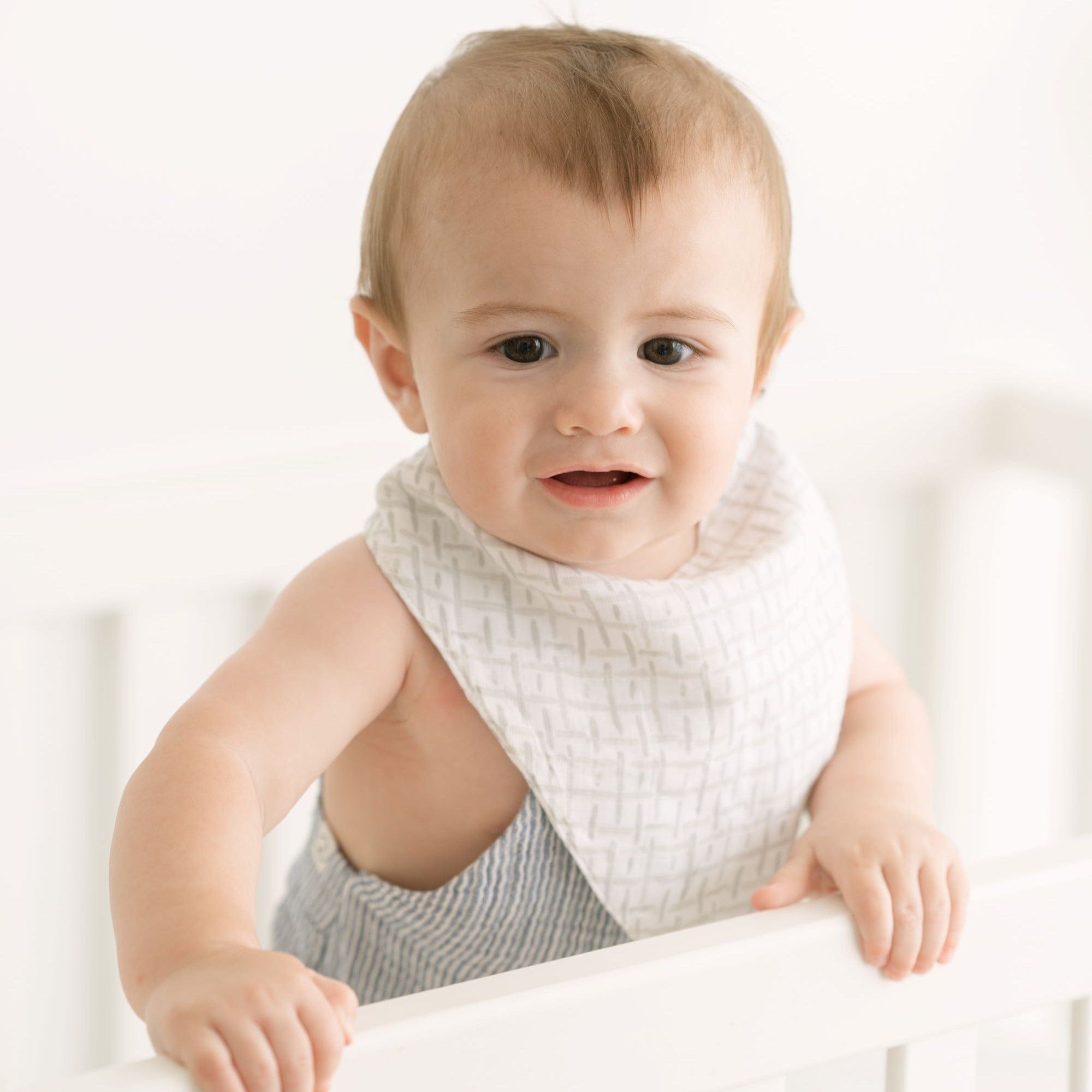 Crane Baby Cove 3-Piece Muslin Bib Set - Soft & Absorbent for Newborns & Toddlers - Perfect for Feeding, Drooling & Messy Playtime
