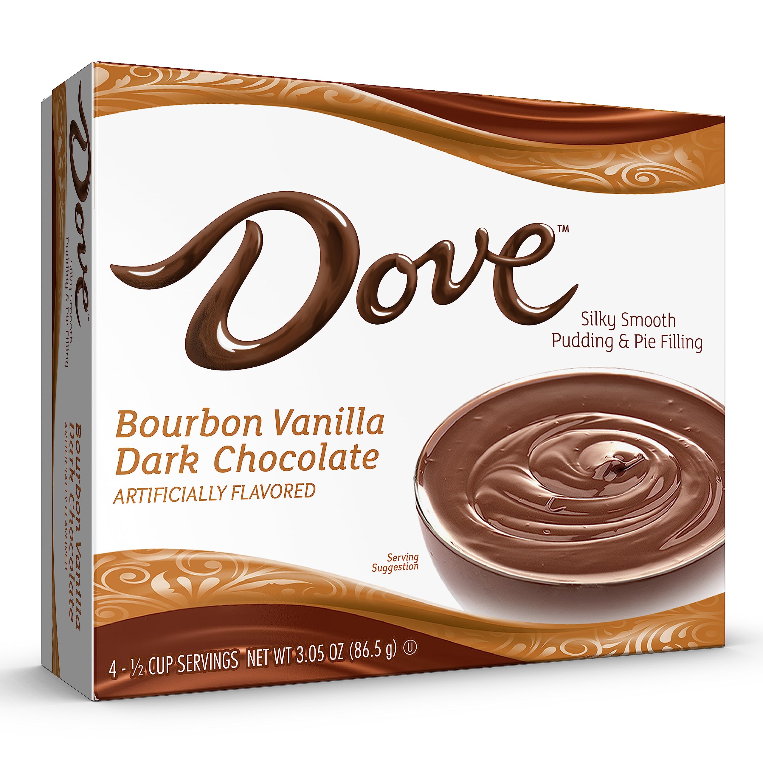 Dove Pudding Variety Pack of 4 - Peanut Butter Milk Chocolate, Dark Chocolate, Bourbon Vanilla Cream & Milk Chocolate | Indulgent Dessert Snacks for Parties, Gifts & Family Treats