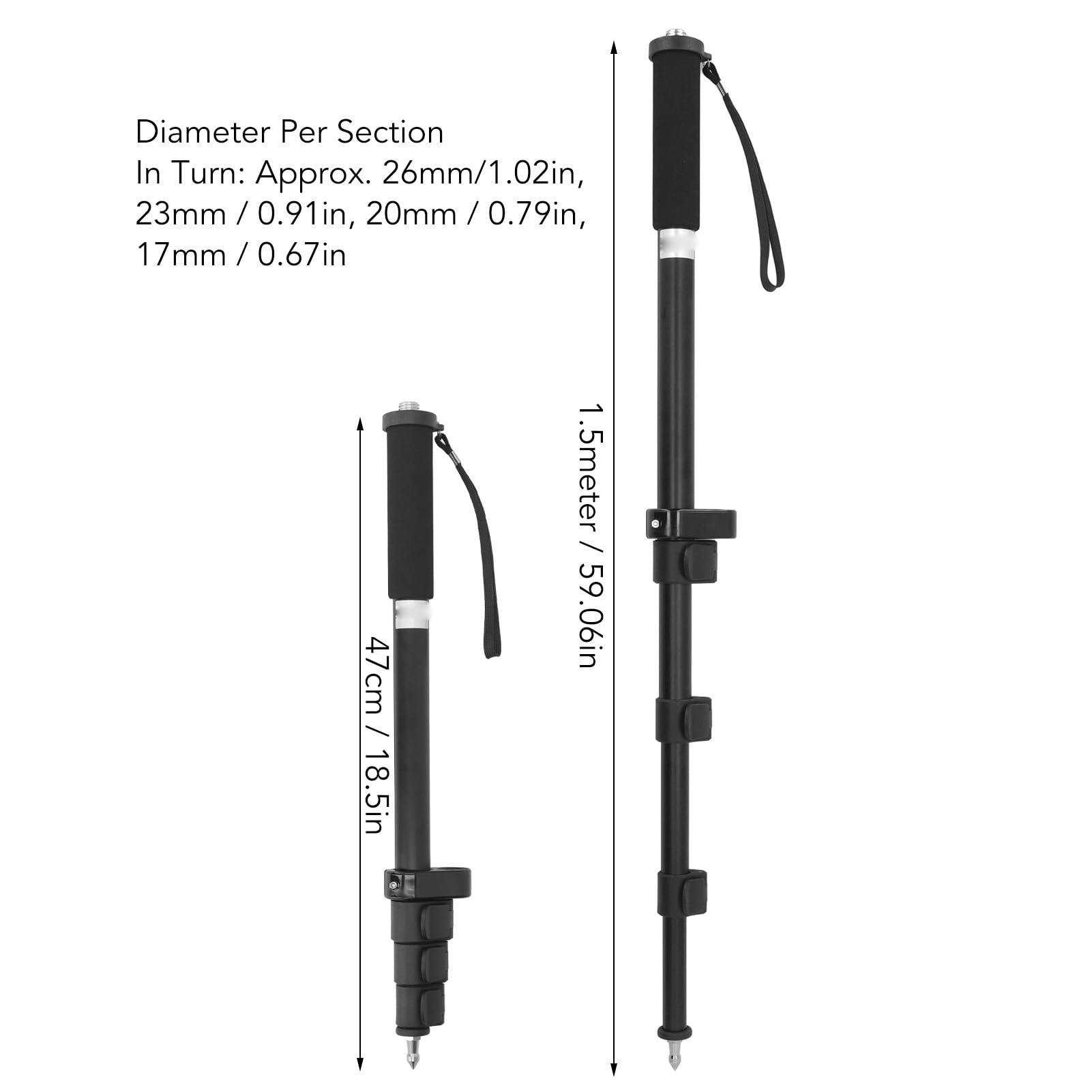Professional Aluminum Alloy Telescopic Monopod - Accurate, Durable & Stable GPS Pole with Bubble Level | Perfect for Surveying, Construction Alignment & Outdoor Navigation