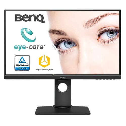 BenQ GW2485TC 24 Inch 1080p IPS Office Monitor with Eye Care Tech, Adaptive Brightness, Height & Tilt Adjustment - Built-in Speakers, Noise Cancelling Mic, Daisy Chain - DisplayPort, HDMI, USB-C - Perfect for Home Office, Coding, and Video Conferencing