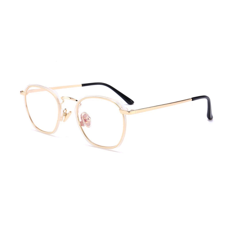Stylish Aimee Unisex Full Rim Polygon Square Acetate Alloy Eyeglasses Frame 54137 - Perfect for Work, Reading & Fashion Accessories