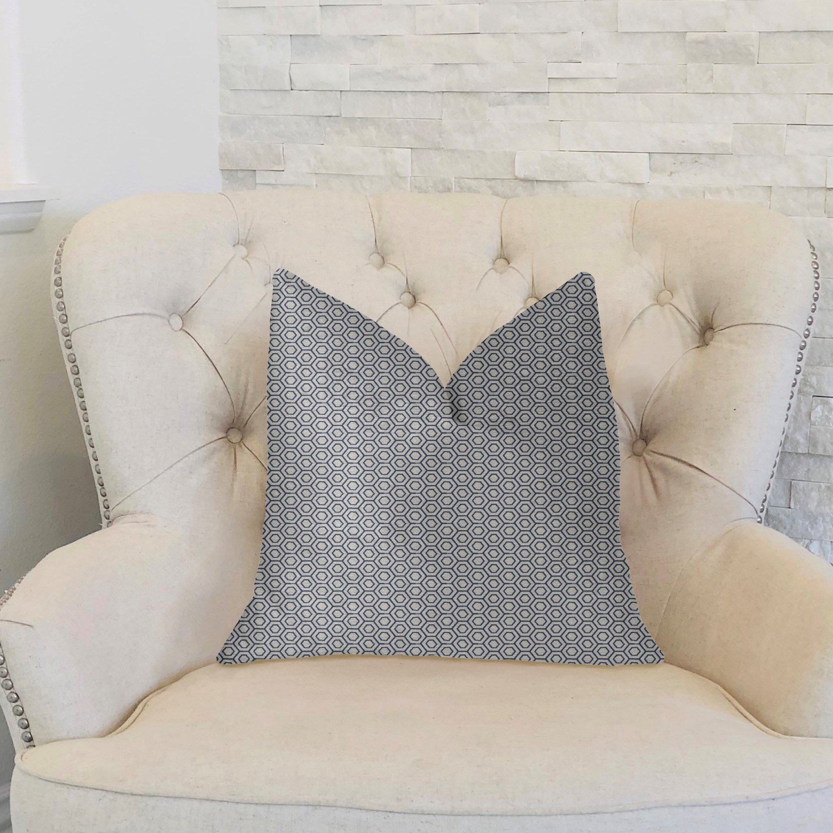 Plutus Myriad Hexagon Luxury Throw Pillow 18x18 Inches - Soft Decorative Cushion for Sofa, Bed & Home Decor - Modern Geometric Accent Pillow for Living Room, Bedroom & Office