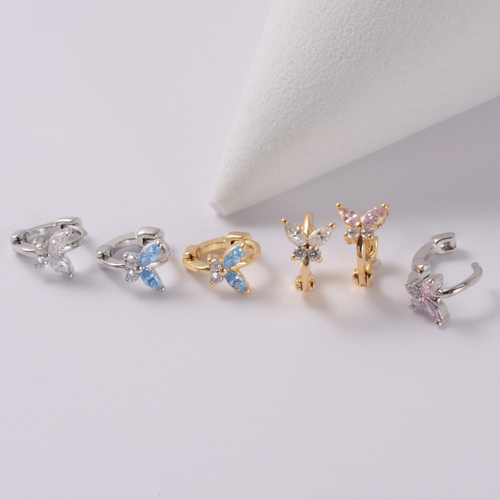 18K Rose Gold Butterfly Small Huggie Hoop Earrings for Women | Dainty & Elegant Jewelry Gift for Her | Perfect for Everyday Wear, Date Nights & Special Occasions