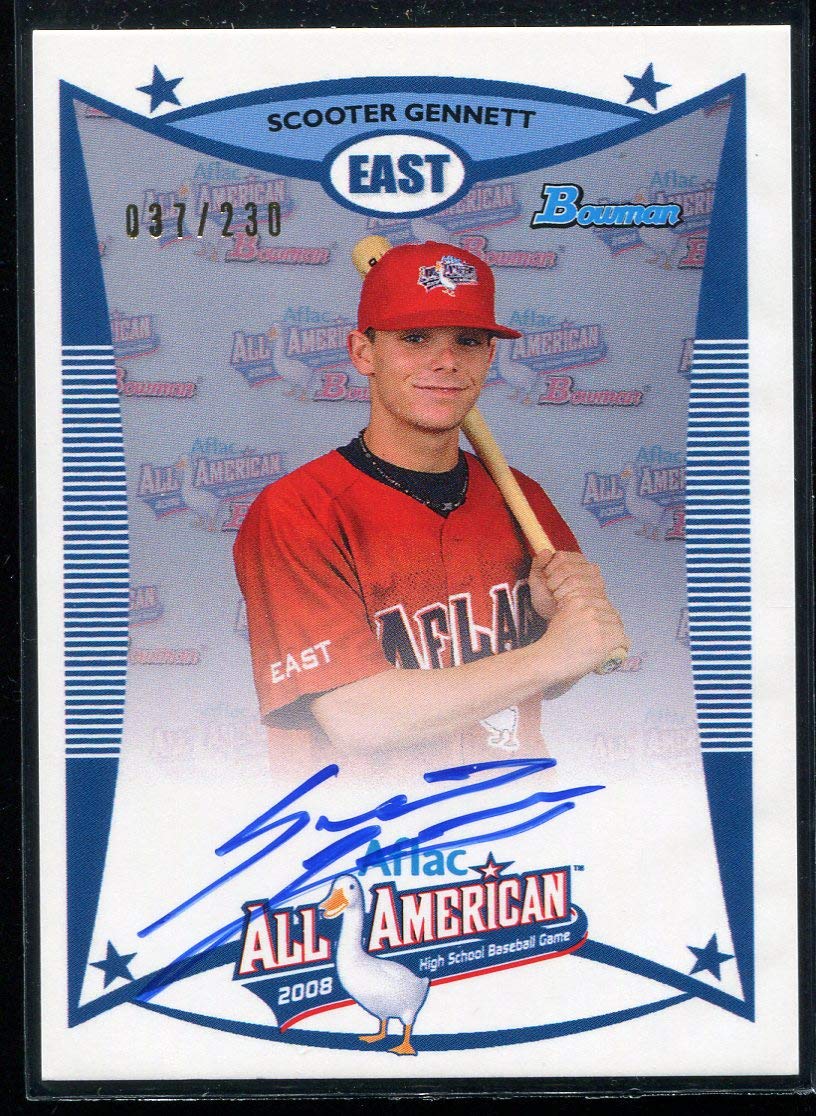 2008 Topps AFLAC All American Autograph Baseball Card #SGE - Scooter Gennett AUTO - Sarasota FL High School - Perfect for Baseball Card Collectors and Sports Memorabilia Enthusiasts