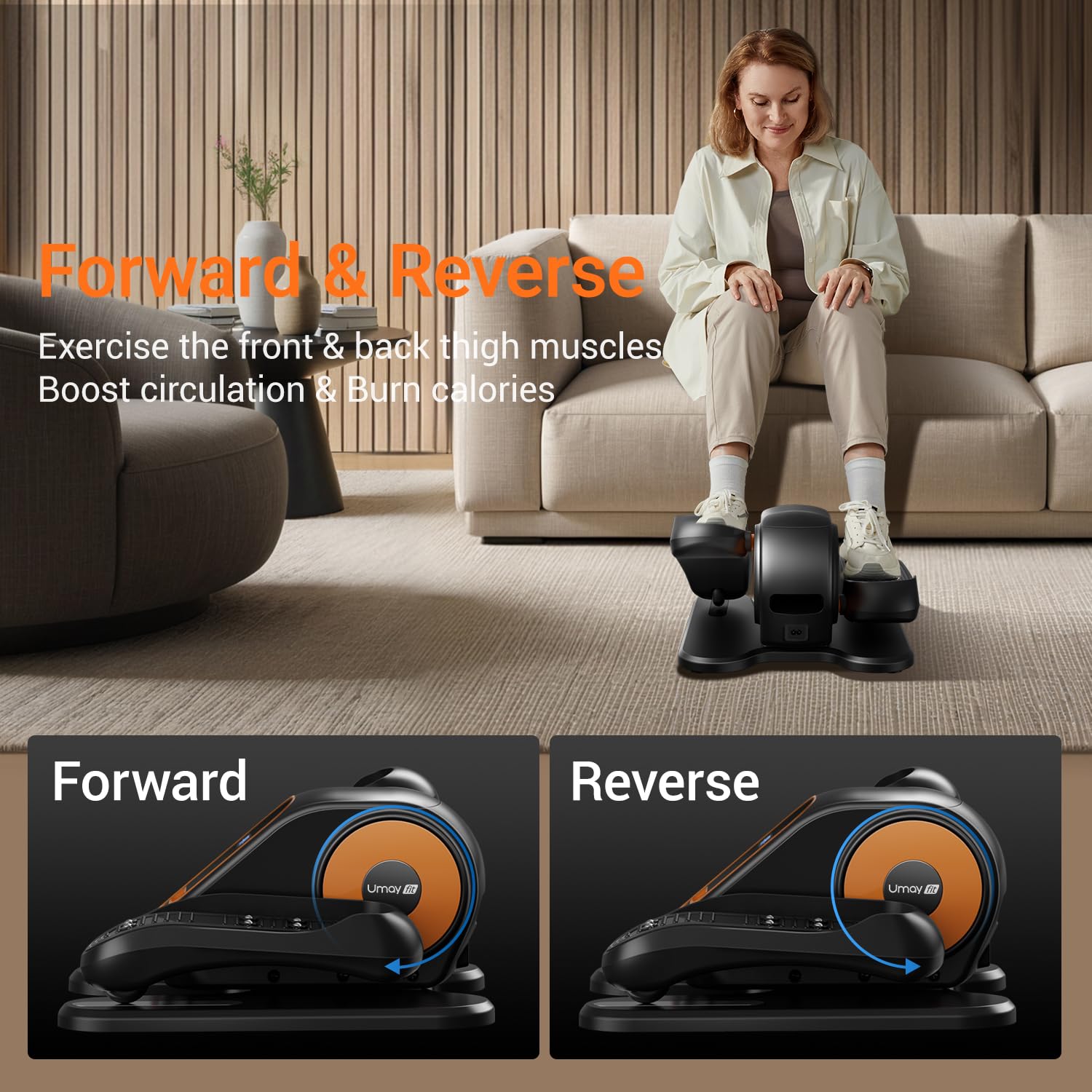 Under Desk Elliptical Machine - Quiet Portable Leg Exerciser for Seniors & Office Workers - 12 Speed Levels with Remote, Auto/Manual Modes - Perfect for Home Office, Rehabilitation & Low-Impact Workouts