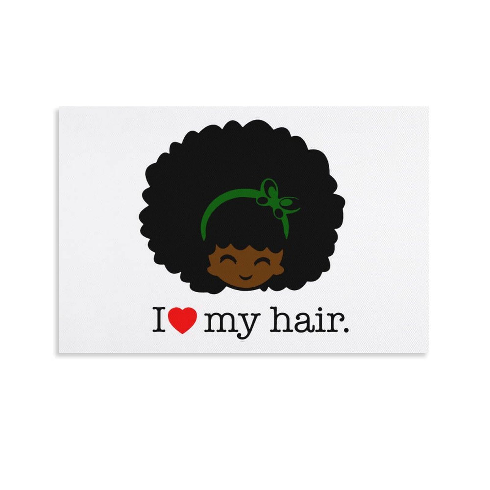Funny 'I Love My Hair' Canvas Wall Art - Printed Home & Office Decor Painting (Framed/Unframed) - Perfect for Living Room, Bedroom & Workspace Decorations