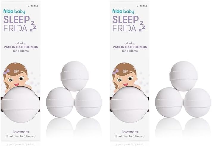 Frida Baby Sleep Bath Bombs for Babies & Toddlers - 2 Pack Lavender Scented Bath Time Relaxation - Perfect for Bedtime Routine & Calming Fussy Infants
