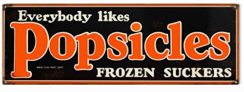 Vintage Country-Style Popsicle Frozen Sucker Advertising Metal Sign - Retro Ice Cream Shop Decor for Home, Kitchen, Diner & Man Cave Wall Art