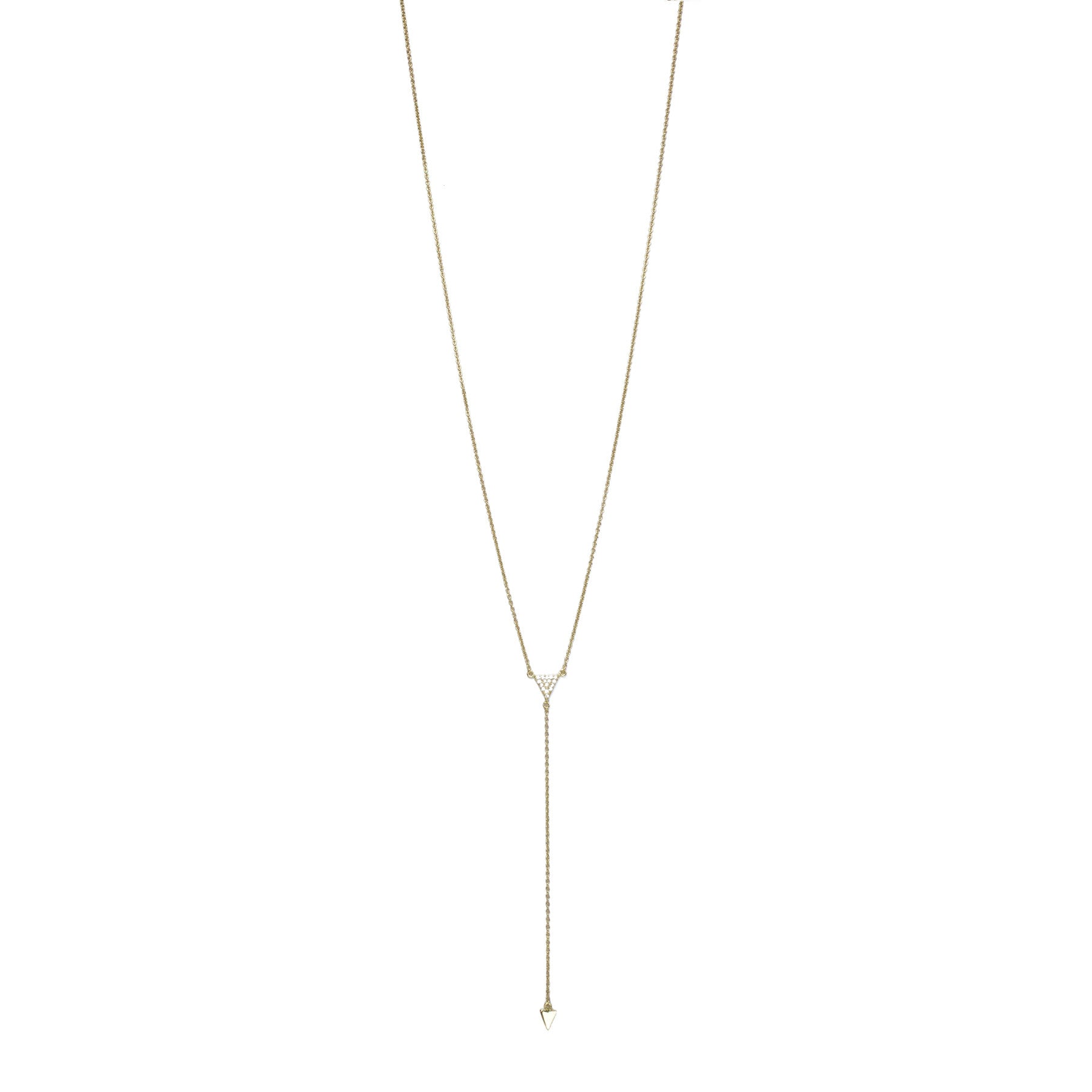 Sparkle Triangle Lariat Necklace - Elegant Gold Layered Chain for Women | Perfect for Date Night, Party & Special Occasions