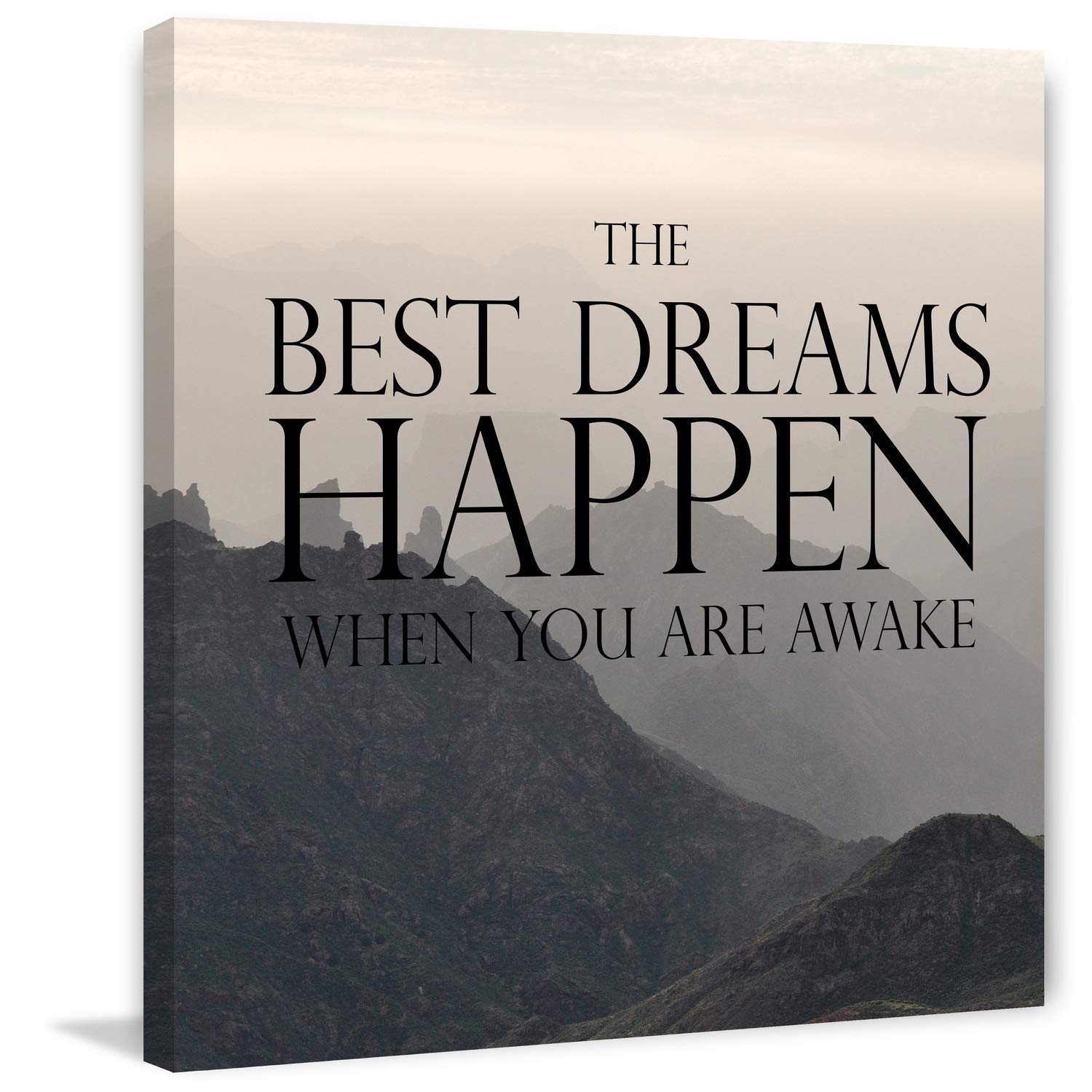 Best Dreams Happen - Marmont Hill Framed Canvas Wall Art Print 40x40 Inches - Modern Home Decor for Living Room, Bedroom & Office