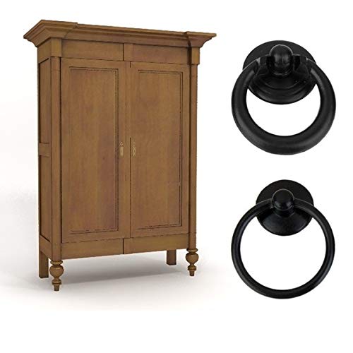 2PCS Vintage Black Single Hole Cabinet Knob - Dresser Wardrobe Drawer Pull Handle for Home Furniture & DIY Projects