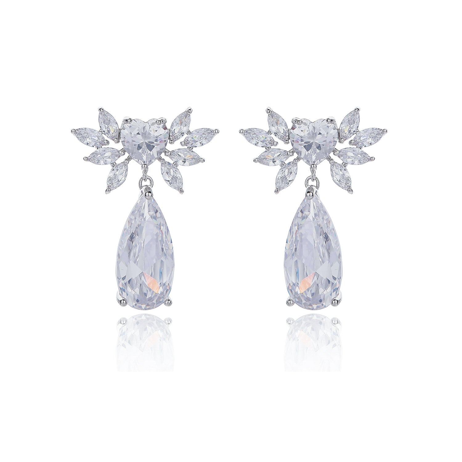 5A Cubic Zirconia Wedding Earrings for Women - Elegant Bridal Jewelry Set, Hypoallergenic Sterling Silver Earrings for Brides, Engagement & Anniversary Gifts - Perfect for Weddings, Parties and Special Occasions