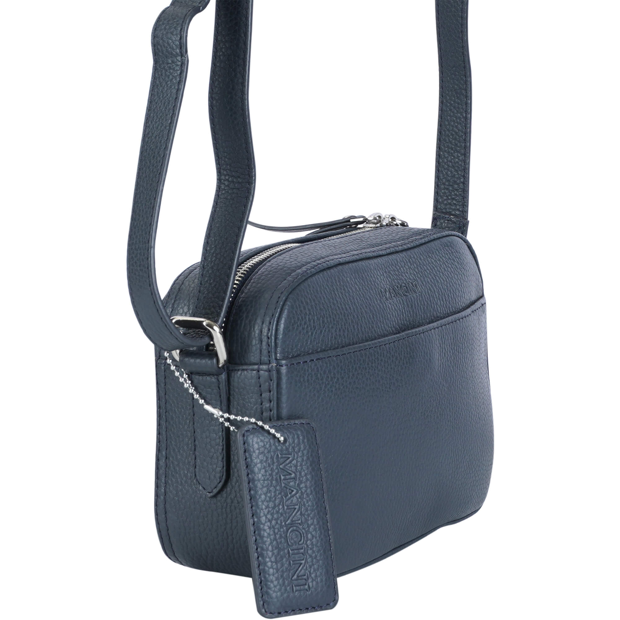 Mancini Pebbled Clara Small Crossbody Bag for Women - Stylish Leather Shoulder Purse for Everyday Use, Work, and Travel