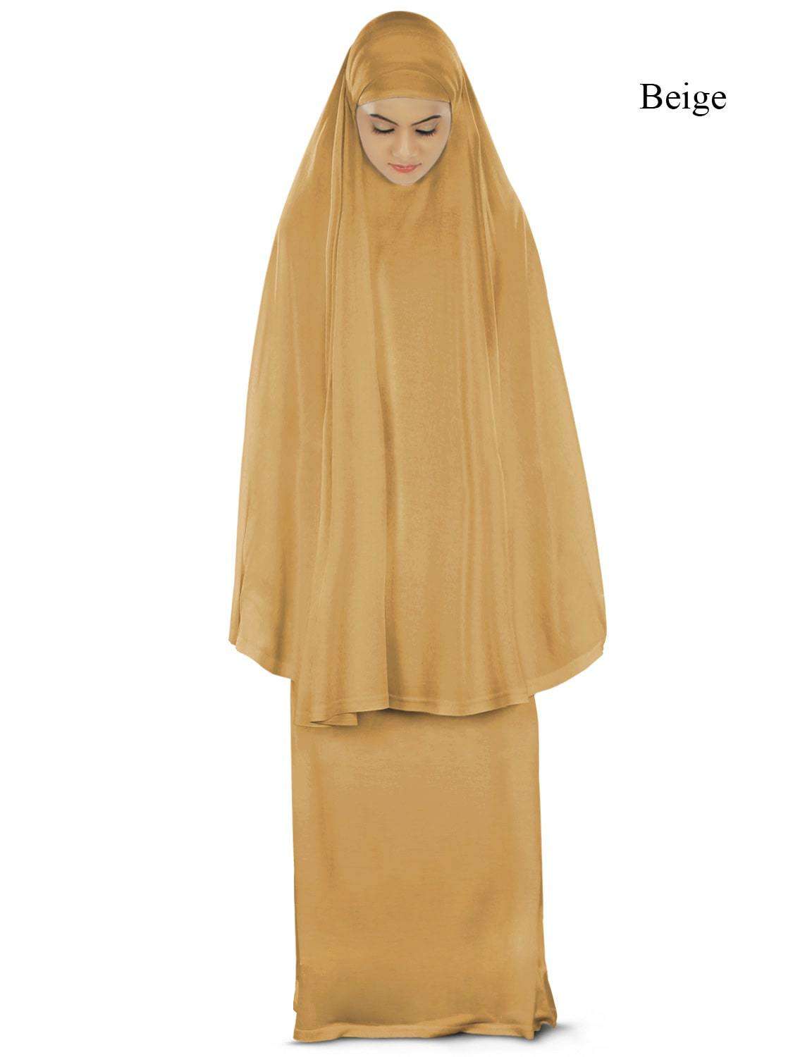 Dua Prayer Set for Women - Soft Viscose Jersey Khimar & Long Skirt - Islamic Modest Outfit for Prayer, Mosque & Daily Wear