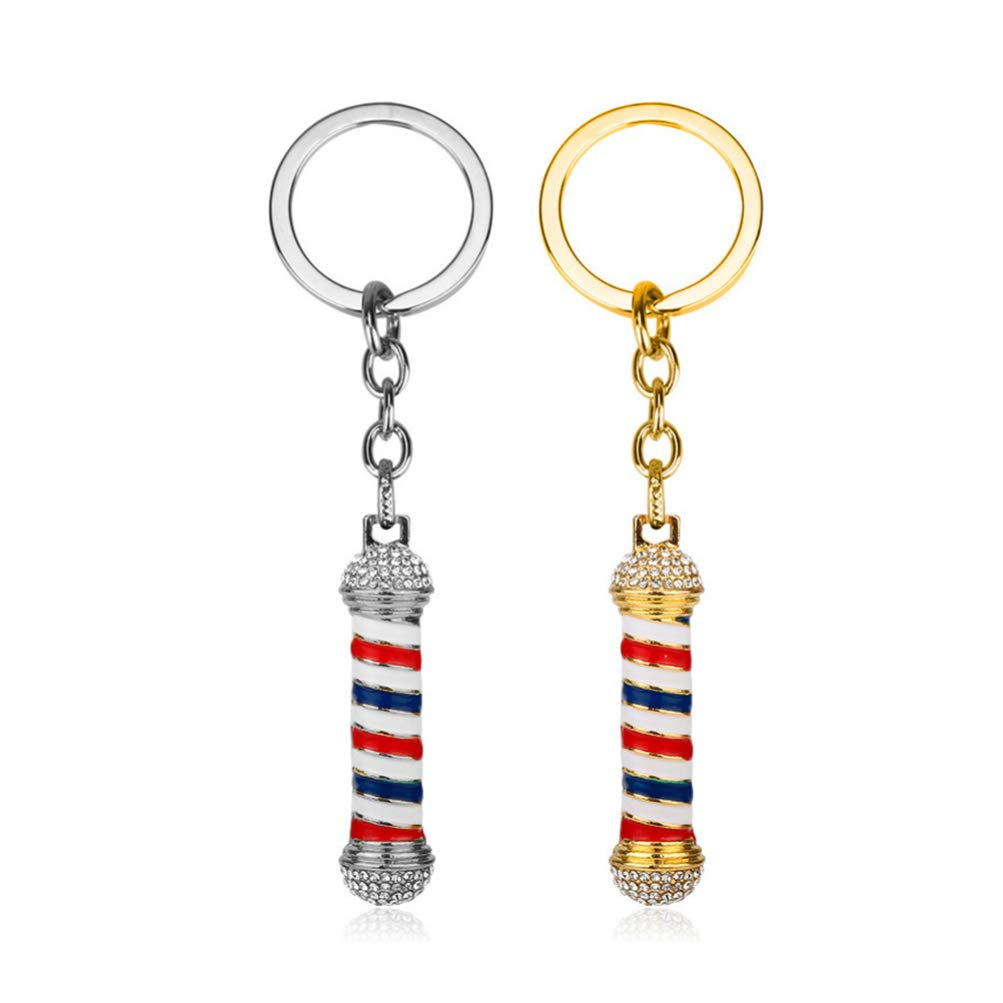 GALPADA 4Pcs Barber Keychain Set - Alloy Hairdresser Gifts for Men - Car & Purse Accessories