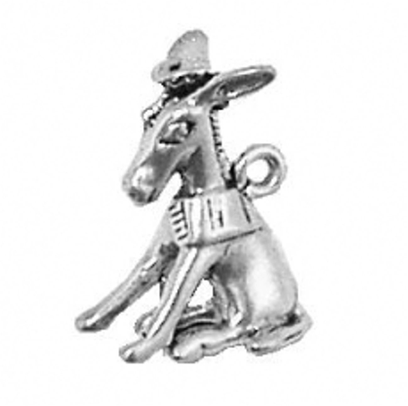 Sterling Silver 1.5mm Box Chain Necklace with 3D Sitting Stubborn Donkey Pendant - Unisex Jewelry for Men & Women - Perfect for Gifts, Casual Wear, and Animal Lover Accessories