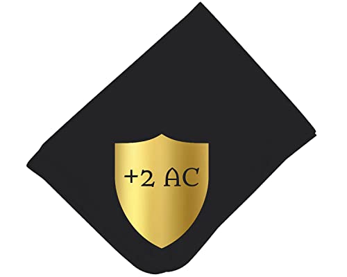 Gaming Baby Blanket - +2 AC Shield Protection (Black Fabric with Gold Design) | Perfect for Gamers, Newborns & Fantasy Themed Nurseries
