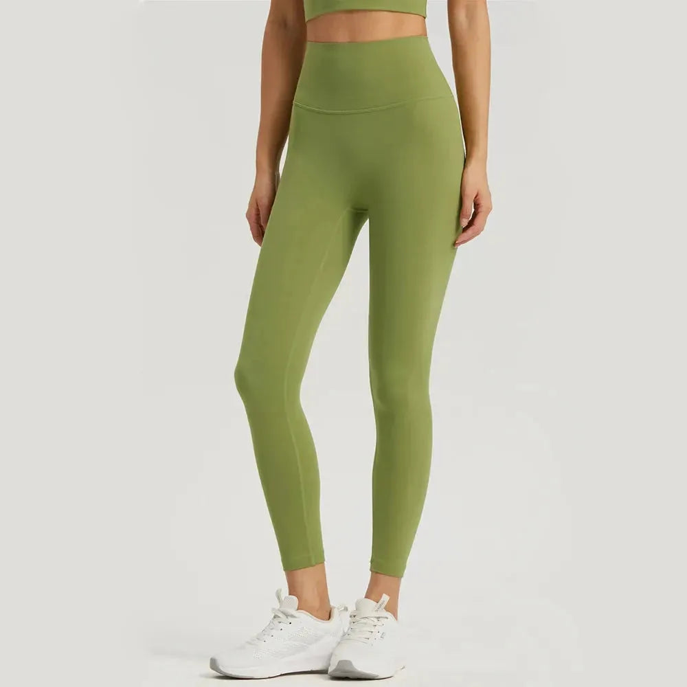 Vnazvnasi Women's High Waist Sports Leggings - Skin-Friendly Fabric, Anti-Curl Design with Inner Pocket - Perfect for Running, Yoga & Climbing Workouts