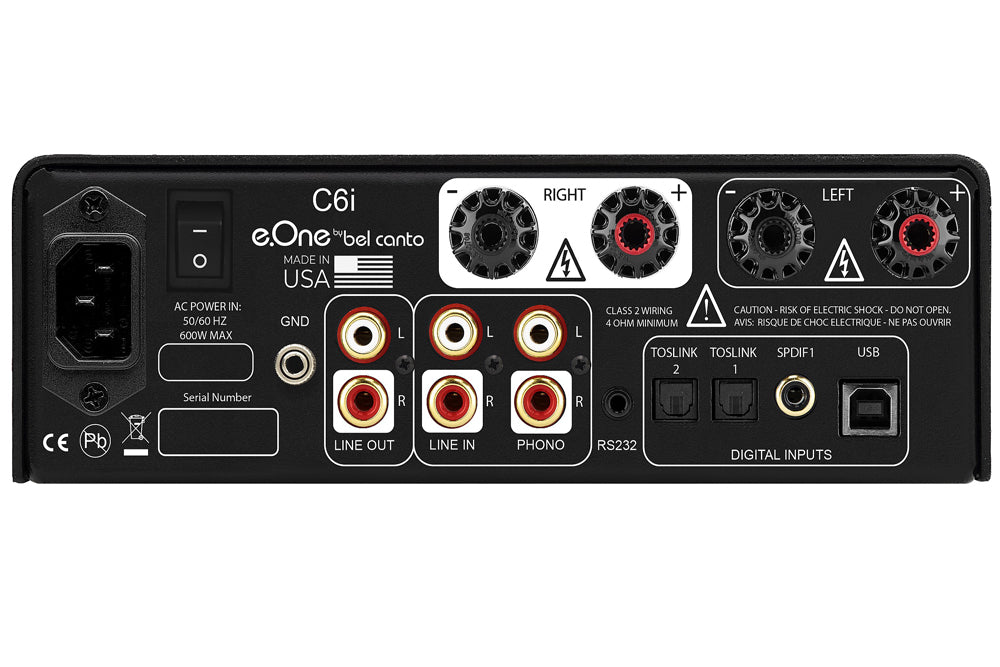 Bel Canto e.One C6i Integrated Amplifier with DAC & Phono - High-End Audio for Home Theater & Music Listening
