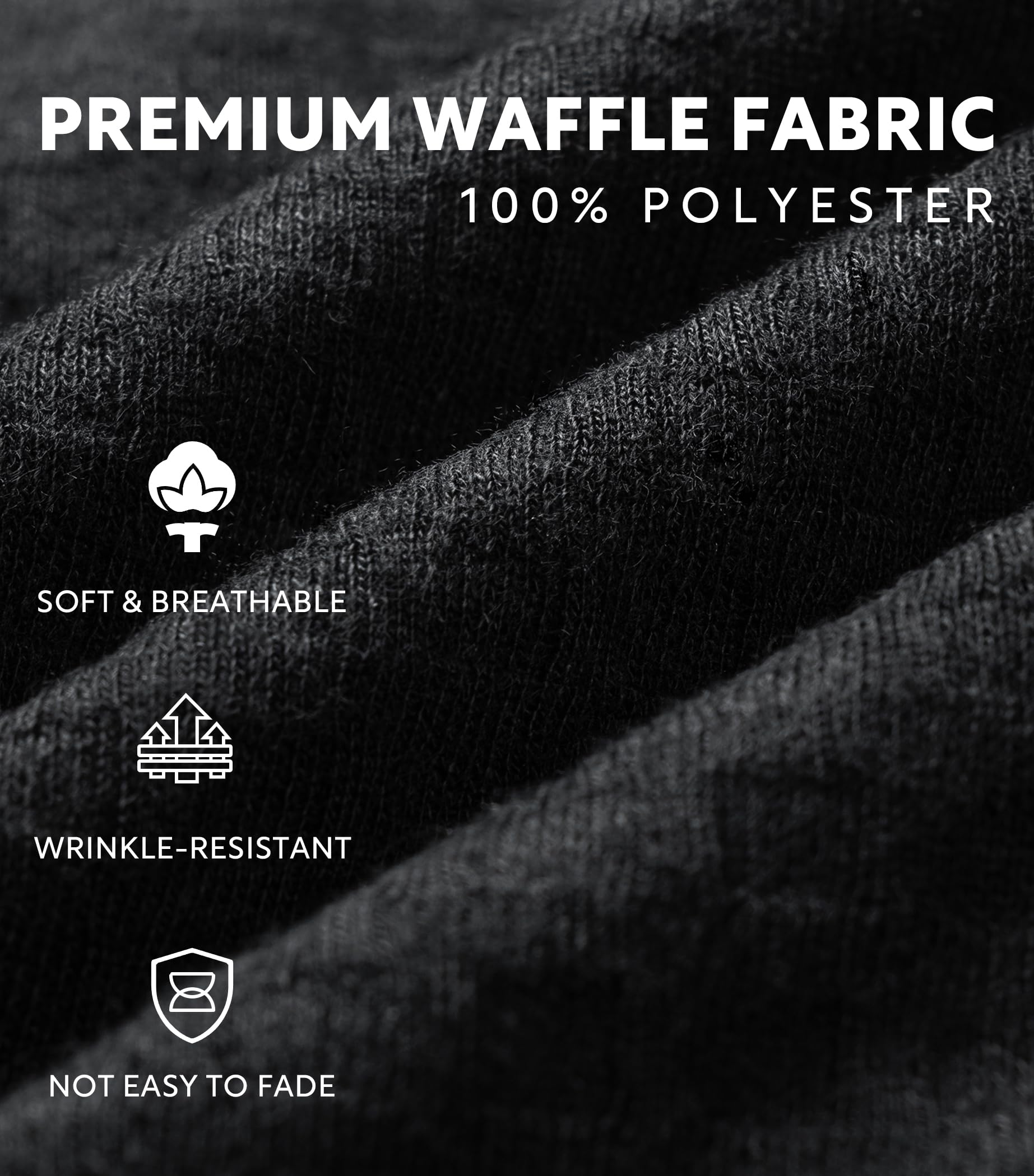 DAVID ARCHY Men's Waffle Knit Pajama Set - Soft & Warm Sleepwear with Notched Collar & Roomy Pockets - Cozy Winter Loungewear for Home Relaxation & Sleep