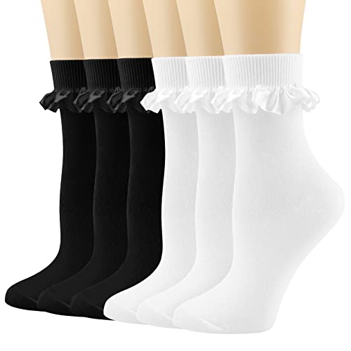 6pairs( 3black+3 White-turn Cuff Lace2)