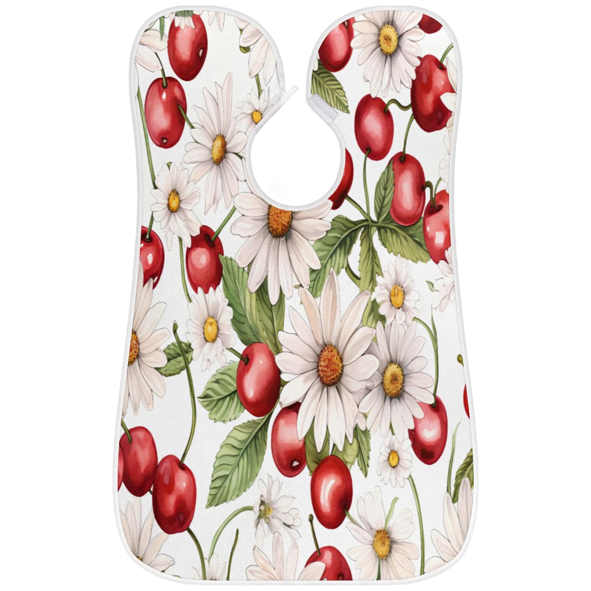Cherry Print Beard Bib for Men - Waterproof Shaving Apron with Sink Catcher, Hair Dye & Makeup Cape for Barbers & Stylists - Perfect for Home Grooming, Salon Use & Gift Giving
