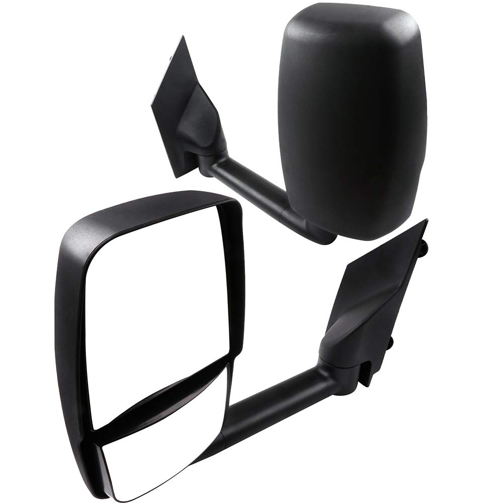 SCITOO Manual Folding Side View Mirrors - Compatible with 2003-2011 Chevy Express 1500/2500/3500 & GMC Savana 1500/2500/3500 - Non-Heated Replacement Mirror Pair (GM1320426) - Perfect for Truck Upgrades & Fleet Vehicle Maintenance