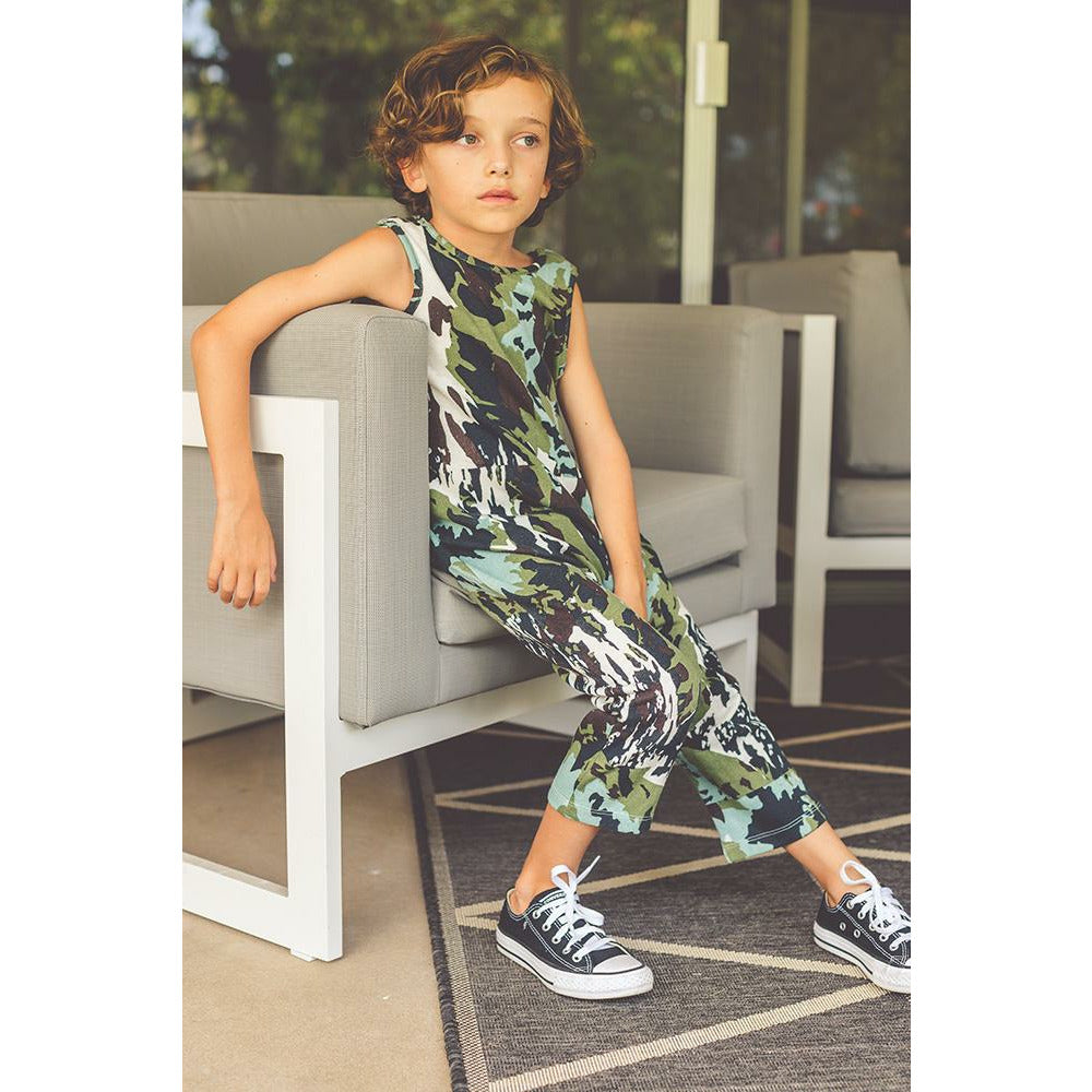 Marston Unisex Romper - Landscape Camo Print Jumpsuit for Men & Women | Perfect for Outdoor Adventures, Camping & Casual Wear