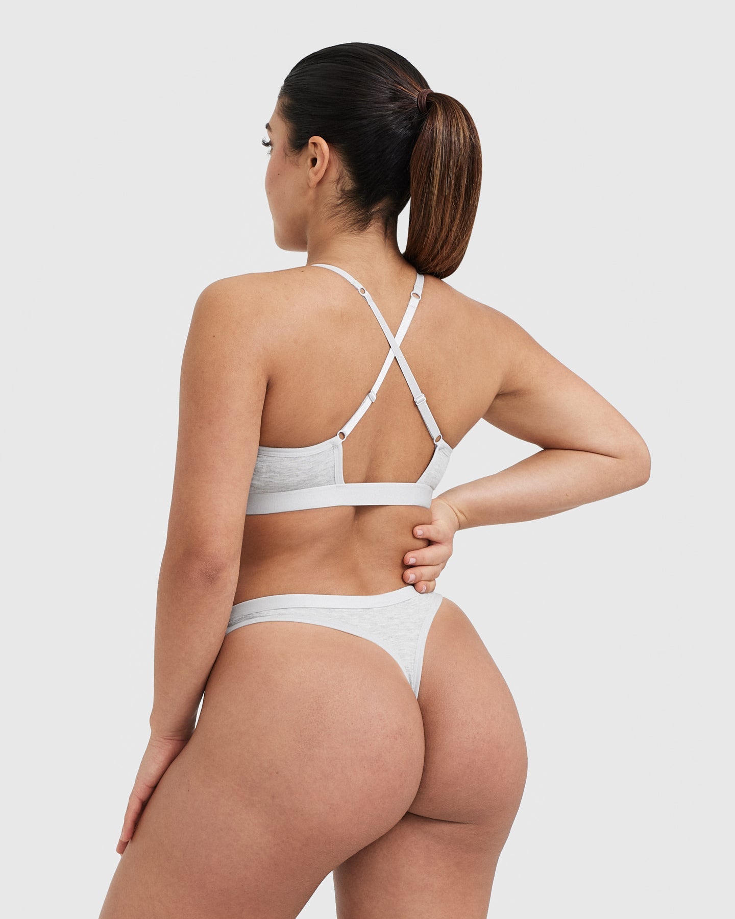 Soft Classic Bralette - Comfortable Wireless Lace Bralette in Grey Marl | Perfect for Yoga, Lounge & Everyday Wear